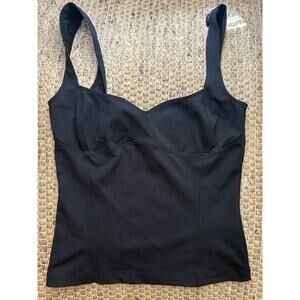 Intimately Free People Black Sweetheart Neck Cami Tank Top Stretch Fitted